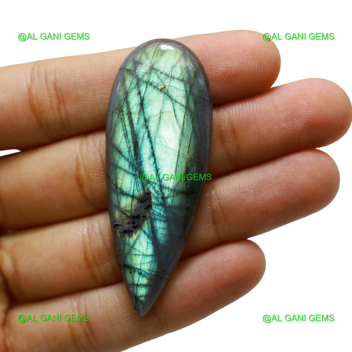 Natural Fire Labradorite Gemstone 57.00 Cts Pear Cabochon 59x22x5 mm L-21