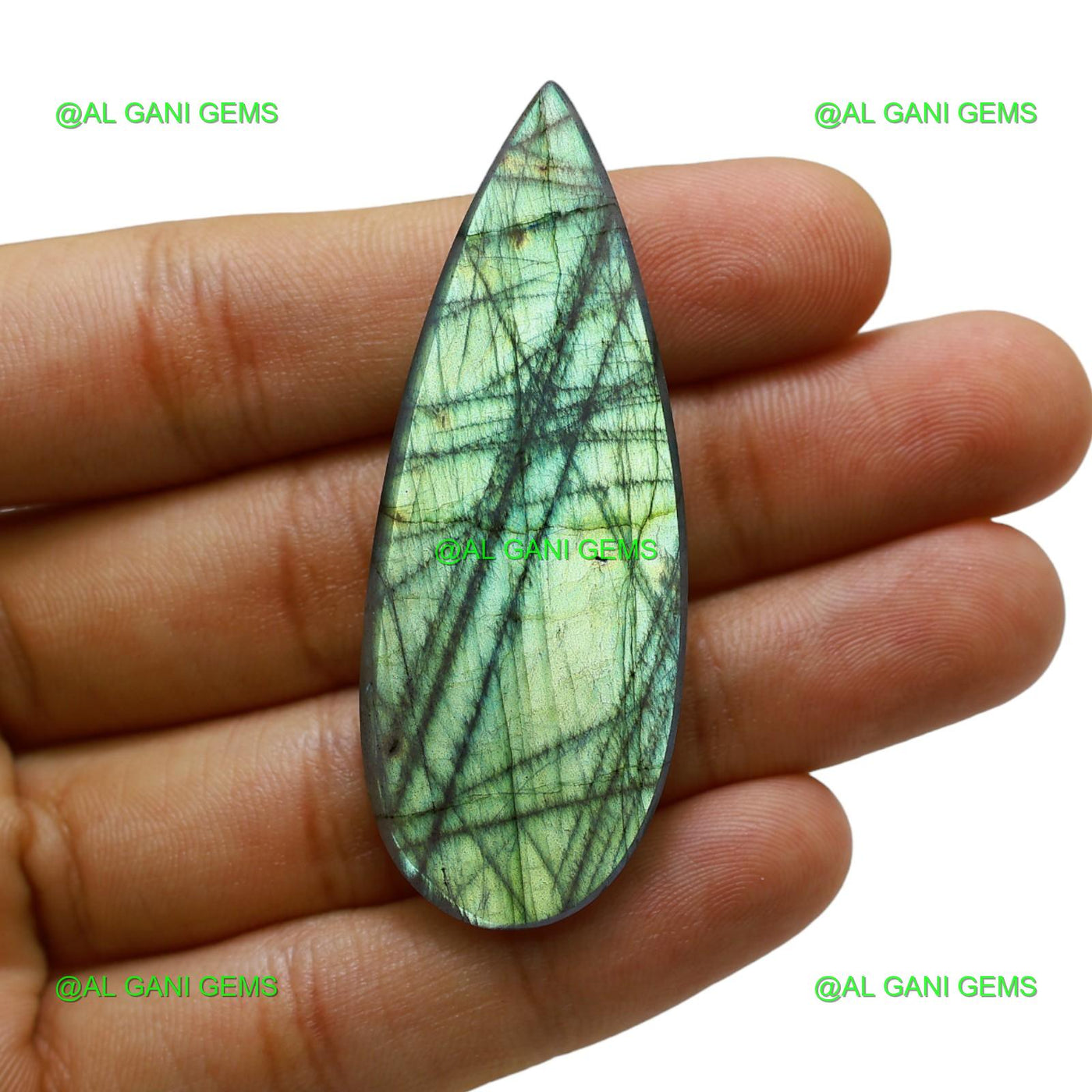 Natural Fire Labradorite Gemstone 57.00 Cts Pear Cabochon 59x22x5 mm L-21