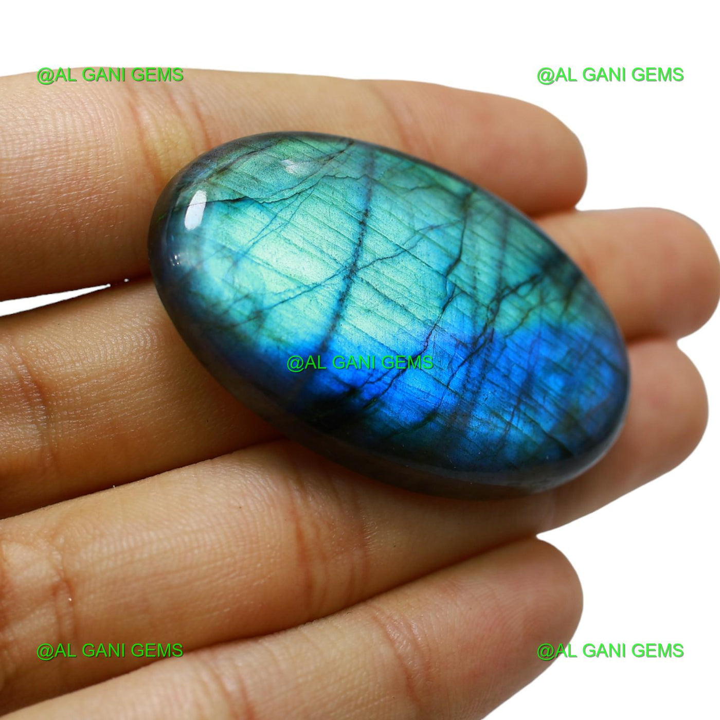 Natural Fire Labradorite Gemstone 102.00 Cts Oval Cabochon 49x30x7 mm L-24