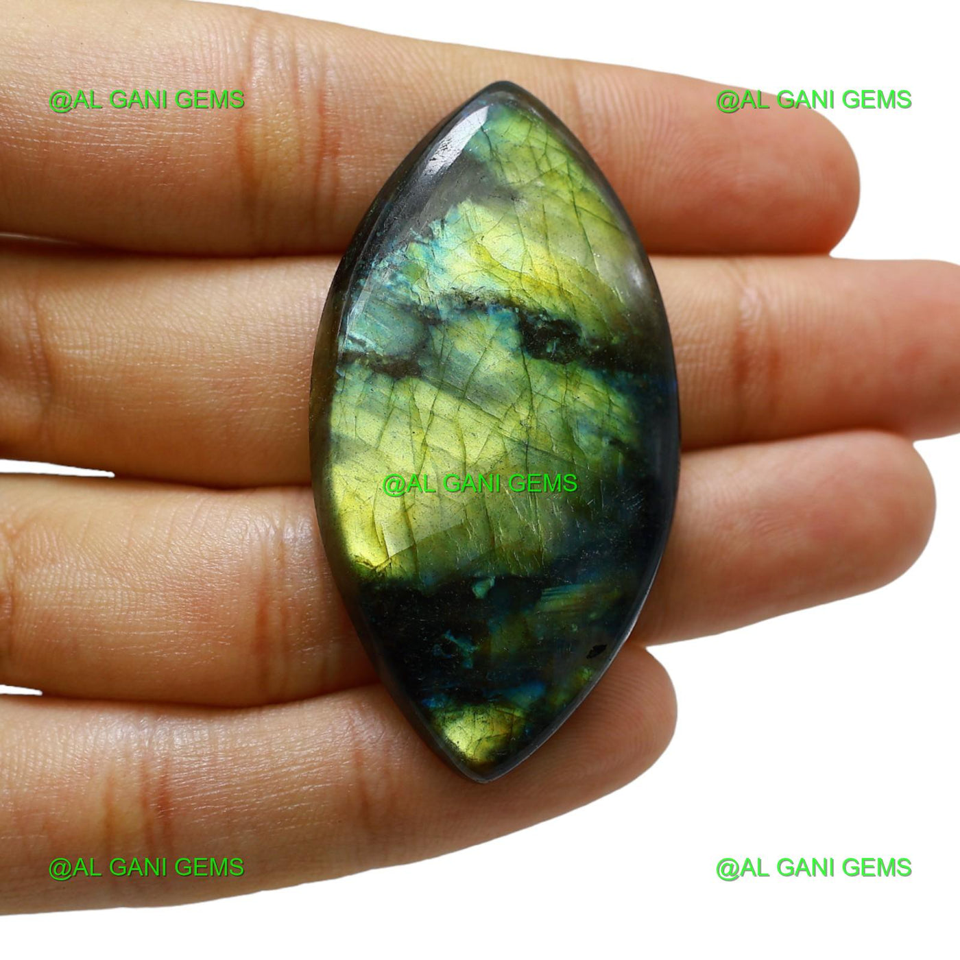 74.00 Cts Natural Fire Labradorite Gemstone Fancy Cabochon 53x28x6 mm L-26