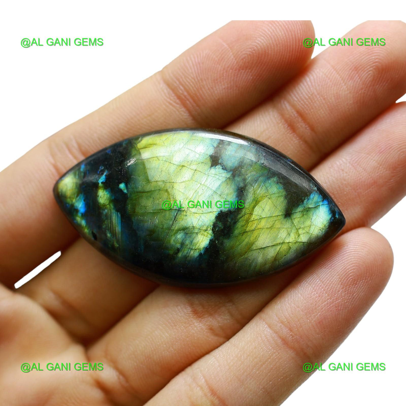 74.00 Cts Natural Fire Labradorite Gemstone Fancy Cabochon 53x28x6 mm L-26