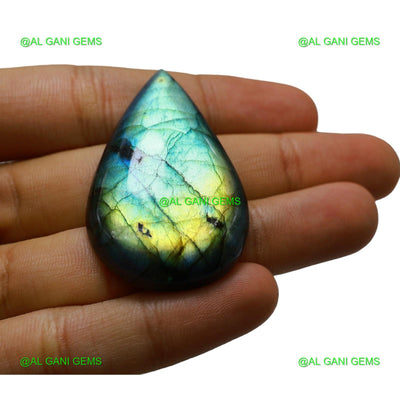 89.00 Cts Natural Fire Labradorite Gemstone Pear Cabochon 48x30x8 mm L-27