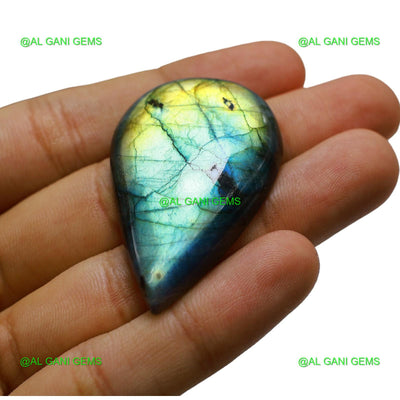 89.00 Cts Natural Fire Labradorite Gemstone Pear Cabochon 48x30x8 mm L-27