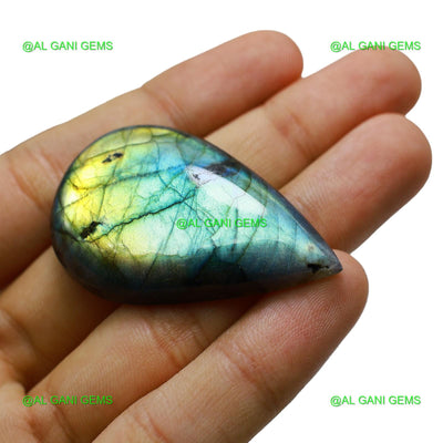 89.00 Cts Natural Fire Labradorite Gemstone Pear Cabochon 48x30x8 mm L-27