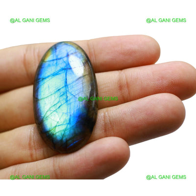 65.00 Cts Natural Fire Labradorite Gemstone Oval Cabochon 46x25x6 mm L-29