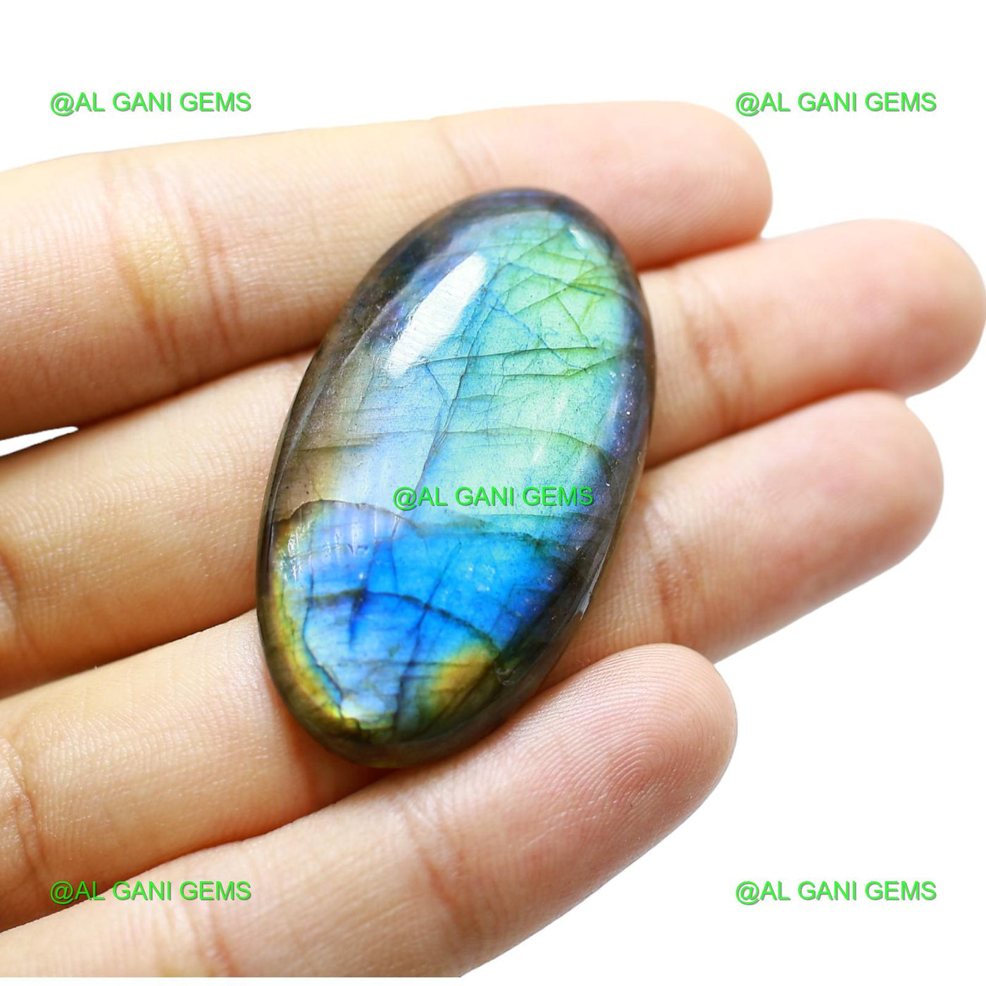 65.00 Cts Natural Fire Labradorite Gemstone Oval Cabochon 46x25x6 mm L-29