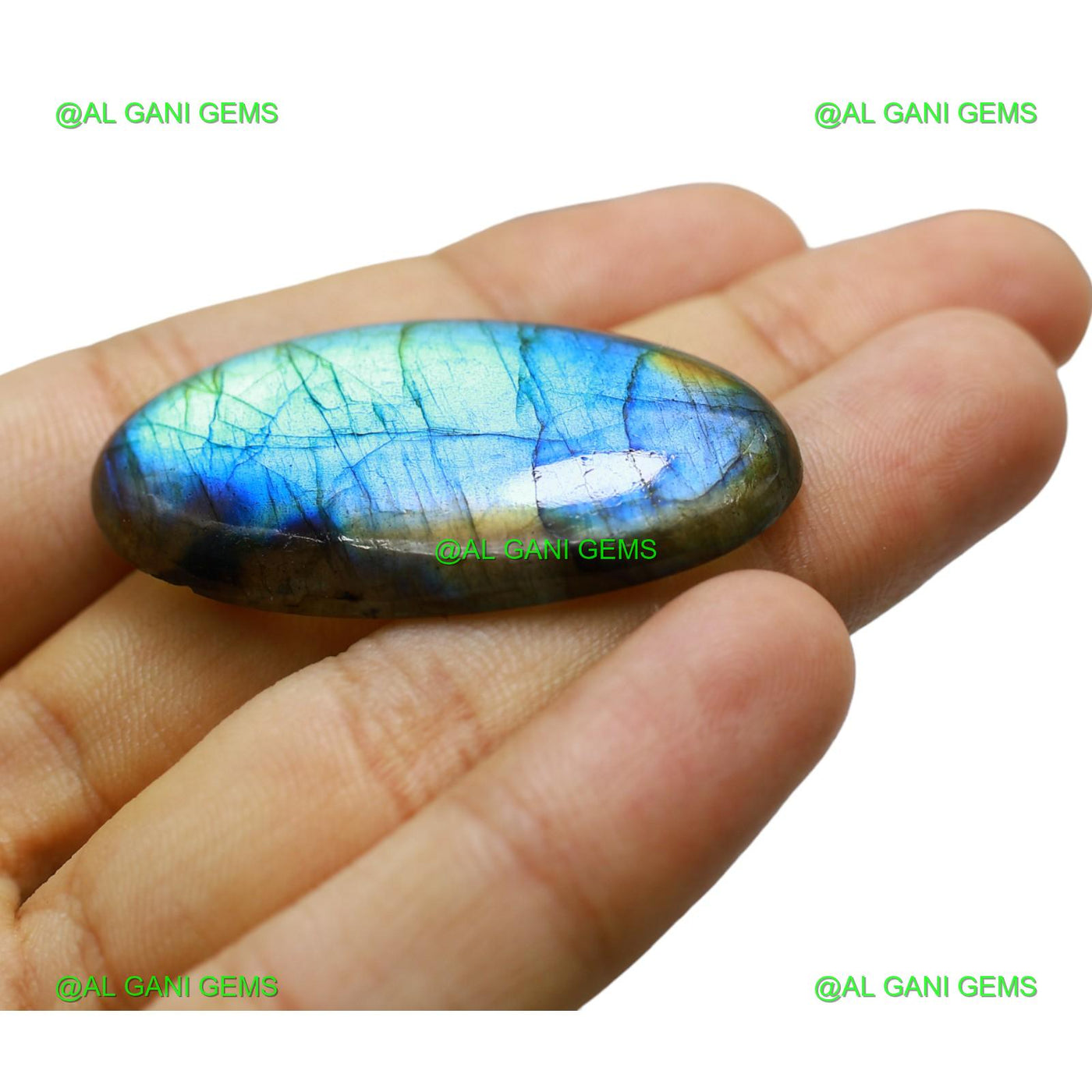 65.00 Cts Natural Fire Labradorite Gemstone Oval Cabochon 46x25x6 mm L-29