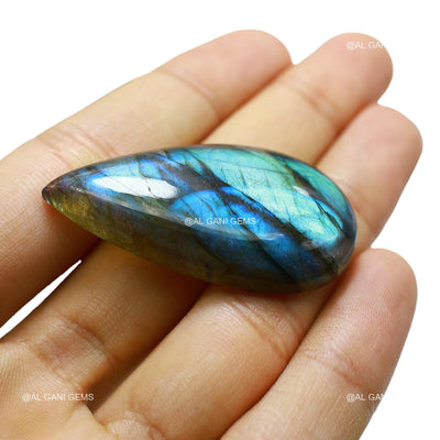 67.00 Cts Natural Fire Labradorite Gemstone Pear Cabochon 47x25x7 mm L-30