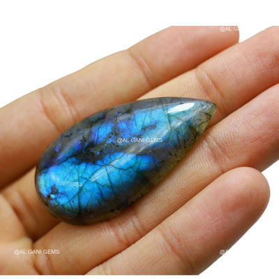 68.00 Cts Fire Labradorite Gemstone Pear Cabochon Natural 47x27x7 mm L-31