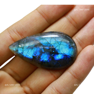 68.00 Cts Fire Labradorite Gemstone Pear Cabochon Natural 47x27x7 mm L-31