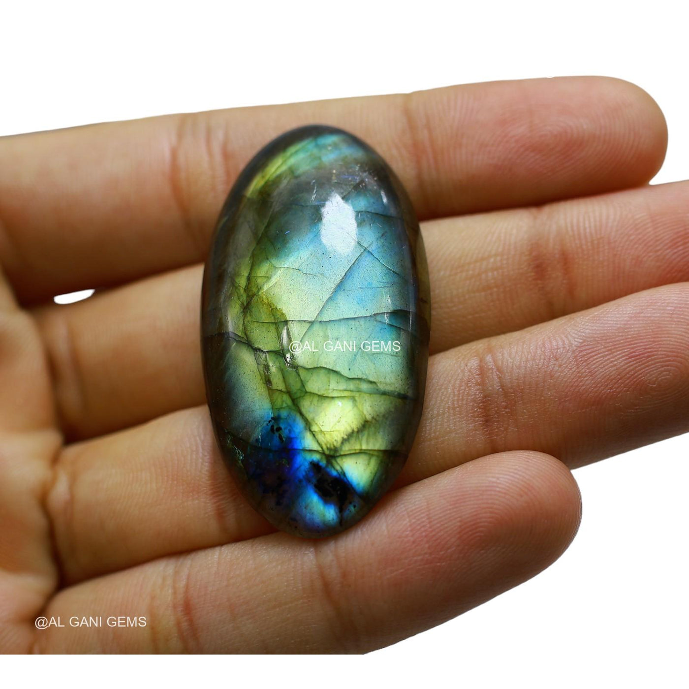 Natural Fire Labradorite Gemstone 72.00 Cts Oval Cabochon 46x24x8 mm L-32