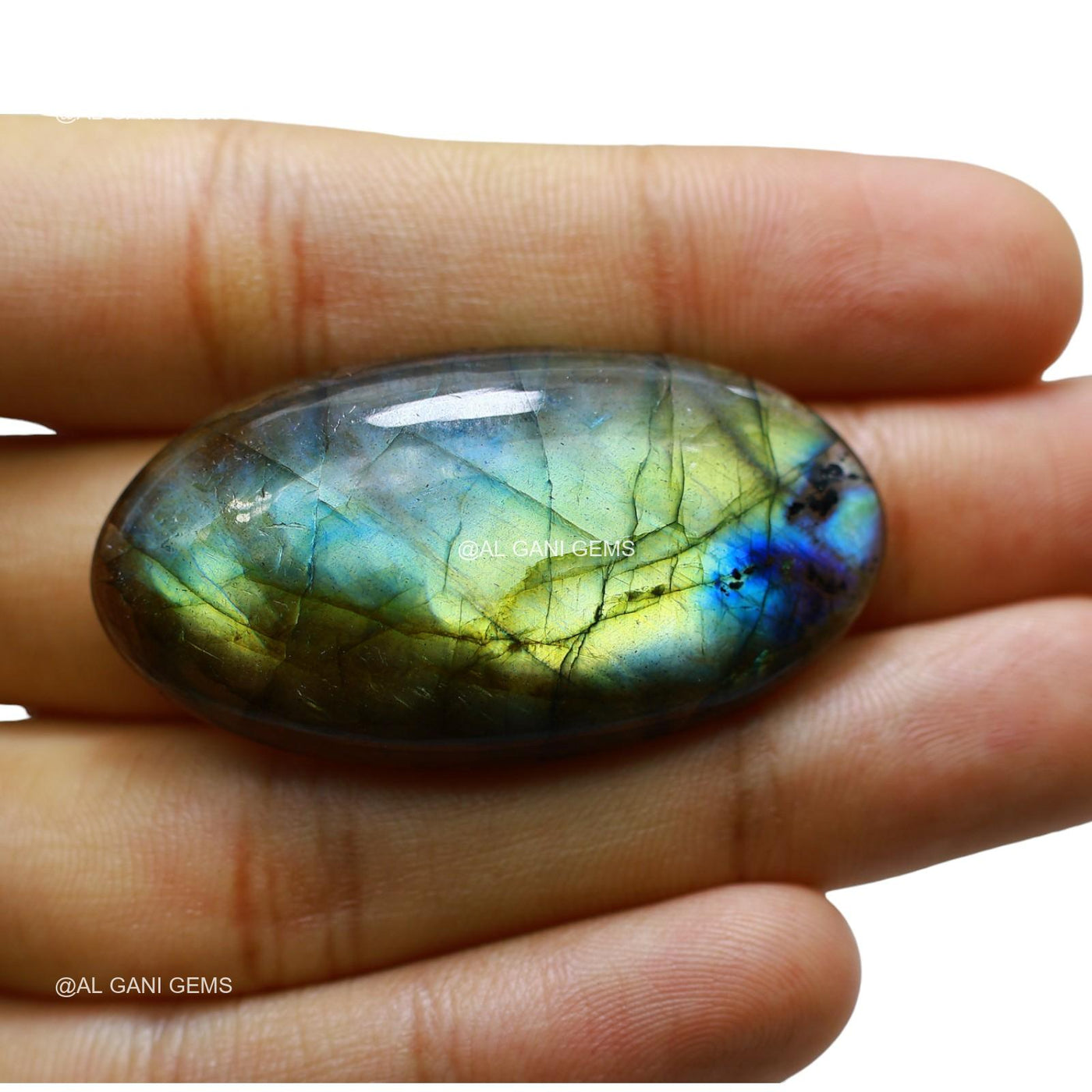 Natural Fire Labradorite Gemstone 72.00 Cts Oval Cabochon 46x24x8 mm L-32