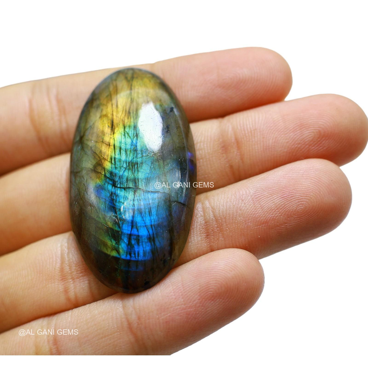 72.00 Cts Natural Fire Labradorite Gemstone Oval Cabochon 47x25x7 mm L-33