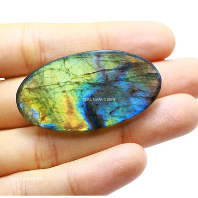 72.00 Cts Natural Fire Labradorite Gemstone Oval Cabochon 47x25x7 mm L-33