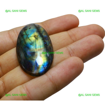 54.00 Cts Natural Fire Labradorite Gemstone Oval Cabochon 48x24x6 mm L-34