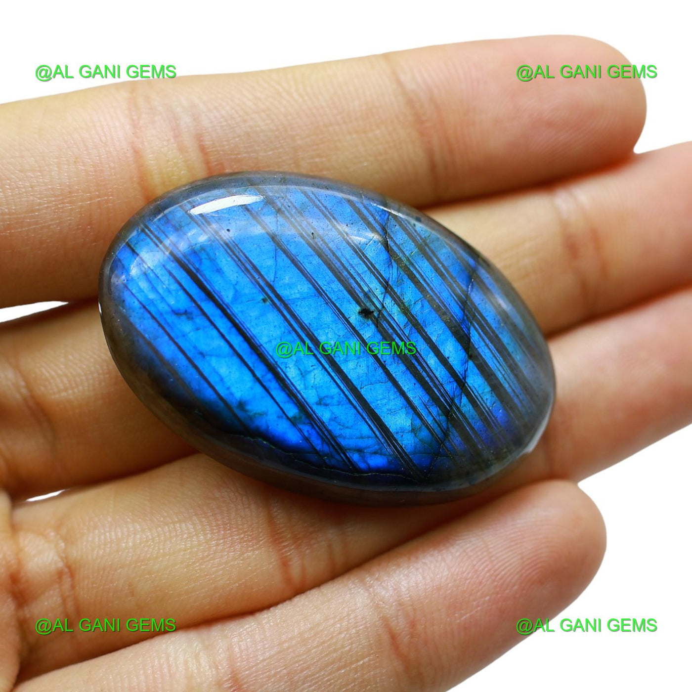 84.00 Cts Natural Fire Labradorite Gemstone Oval Cabochon 44x28x7 mm L-35