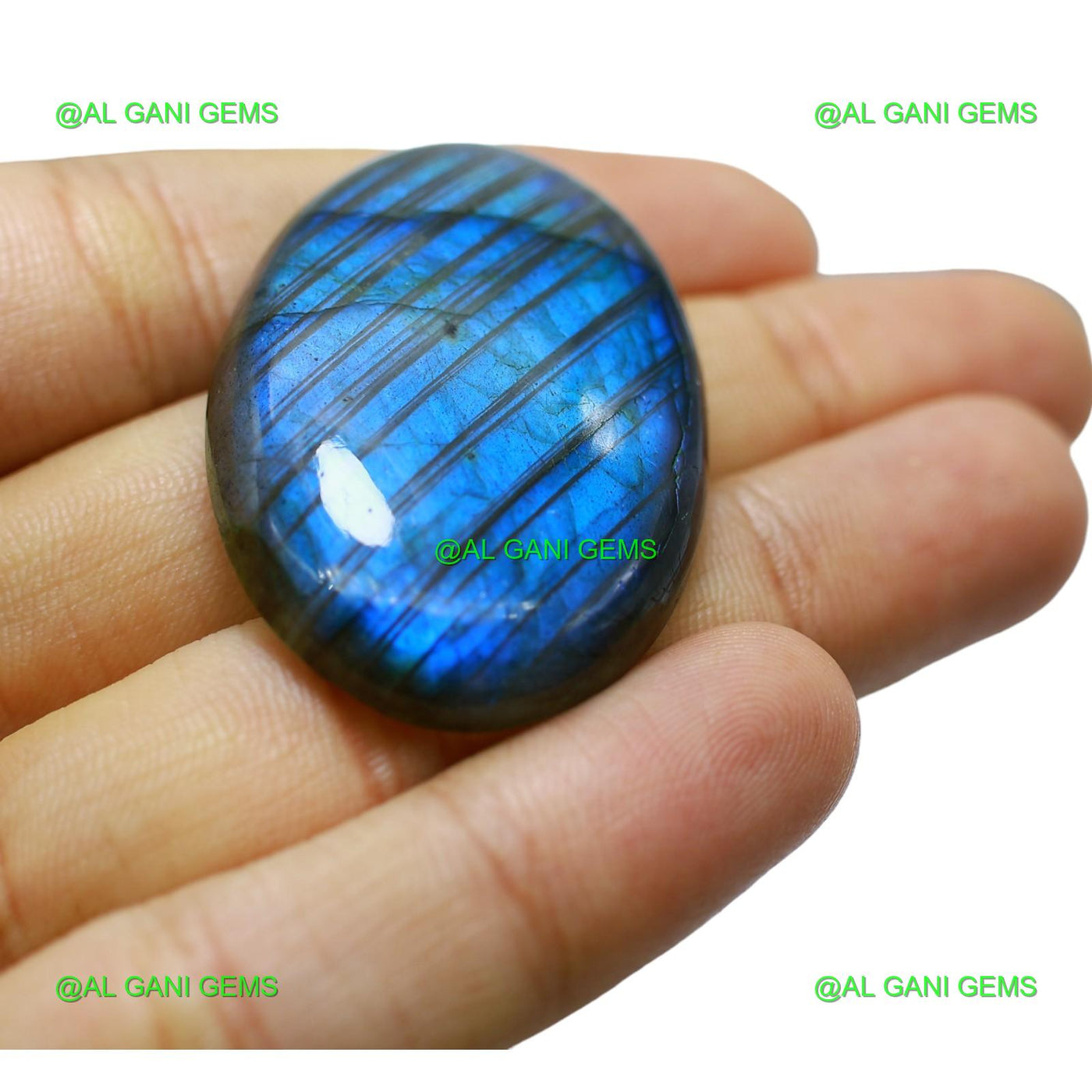 84.00 Cts Natural Fire Labradorite Gemstone Oval Cabochon 44x28x7 mm L-35