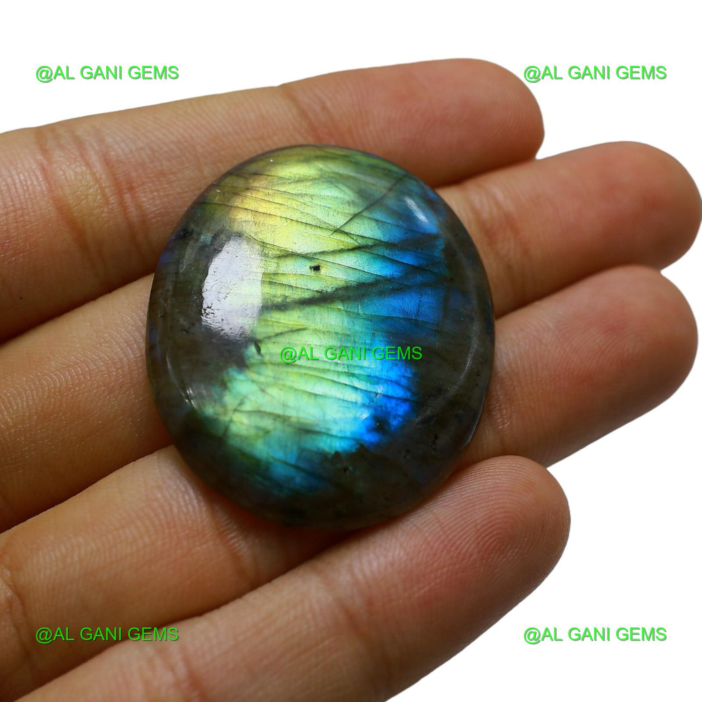 66.00 Cts Fire Labradorite Gemstone Oval Cabochon Natural 40x33x6 mm L-36