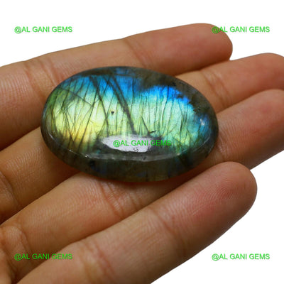 66.00 Cts Fire Labradorite Gemstone Oval Cabochon Natural 40x33x6 mm L-36