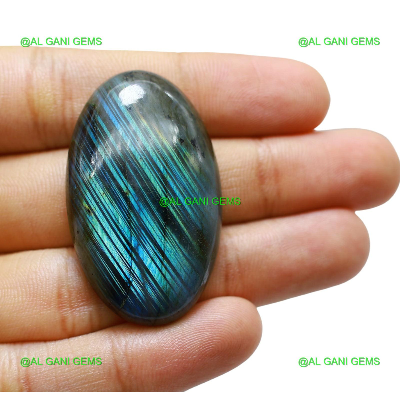 79.00 Cts Natural Fire Labradorite Gemstone Oval Cabochon 43x26x7 mm L-37