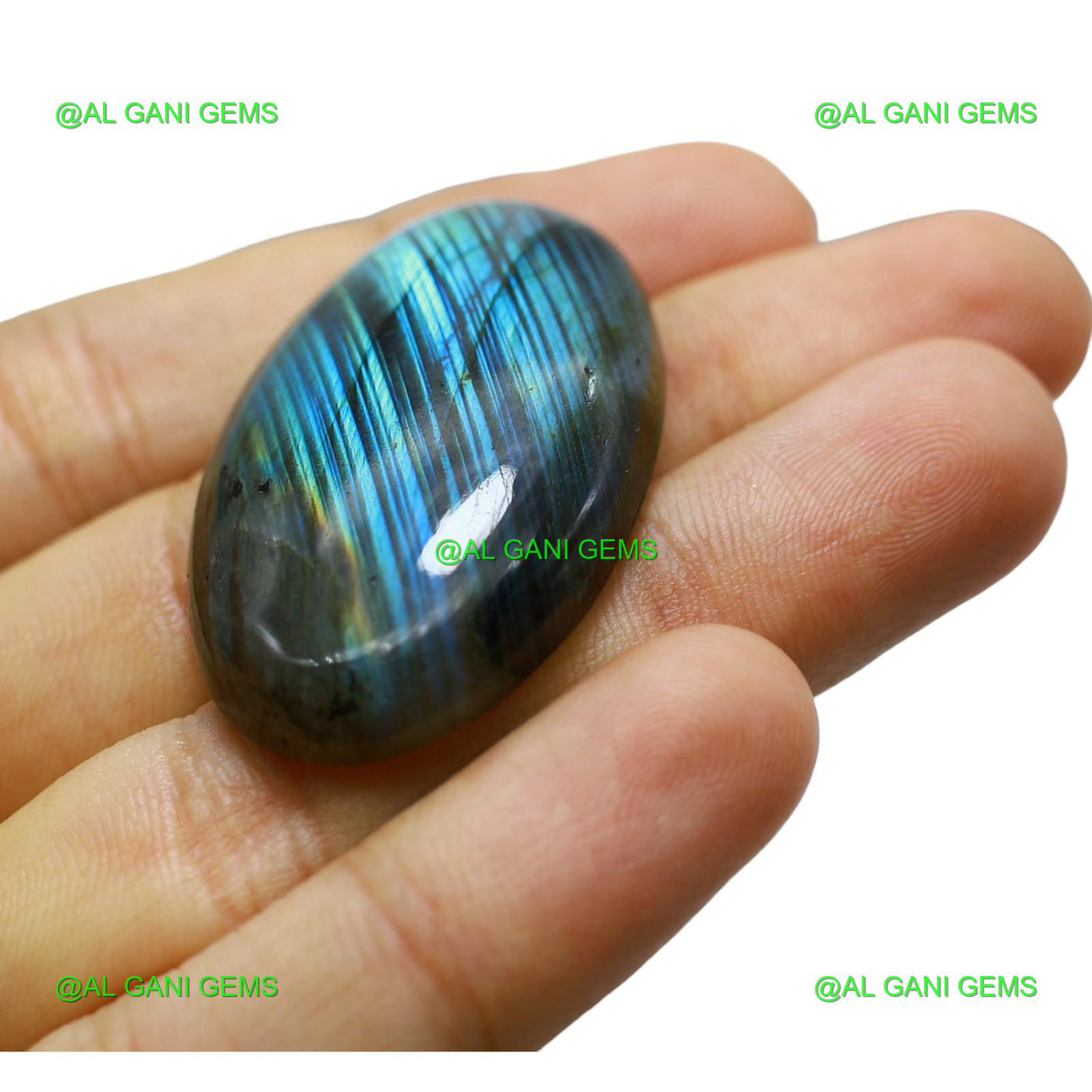 79.00 Cts Natural Fire Labradorite Gemstone Oval Cabochon 43x26x7 mm L-37