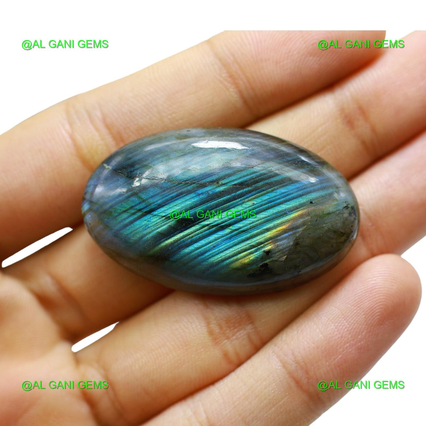 79.00 Cts Natural Fire Labradorite Gemstone Oval Cabochon 43x26x7 mm L-37