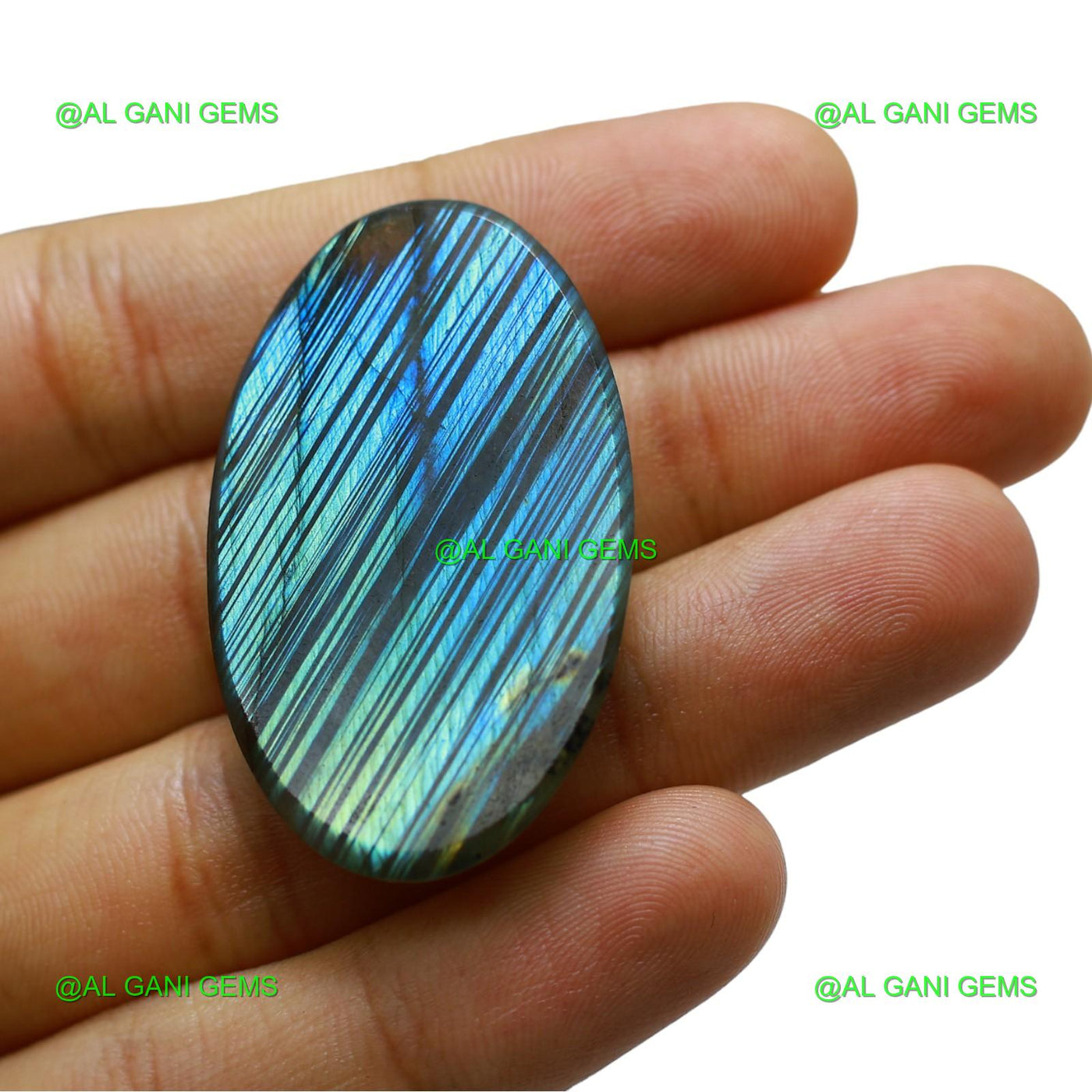 79.00 Cts Natural Fire Labradorite Gemstone Oval Cabochon 43x26x7 mm L-37