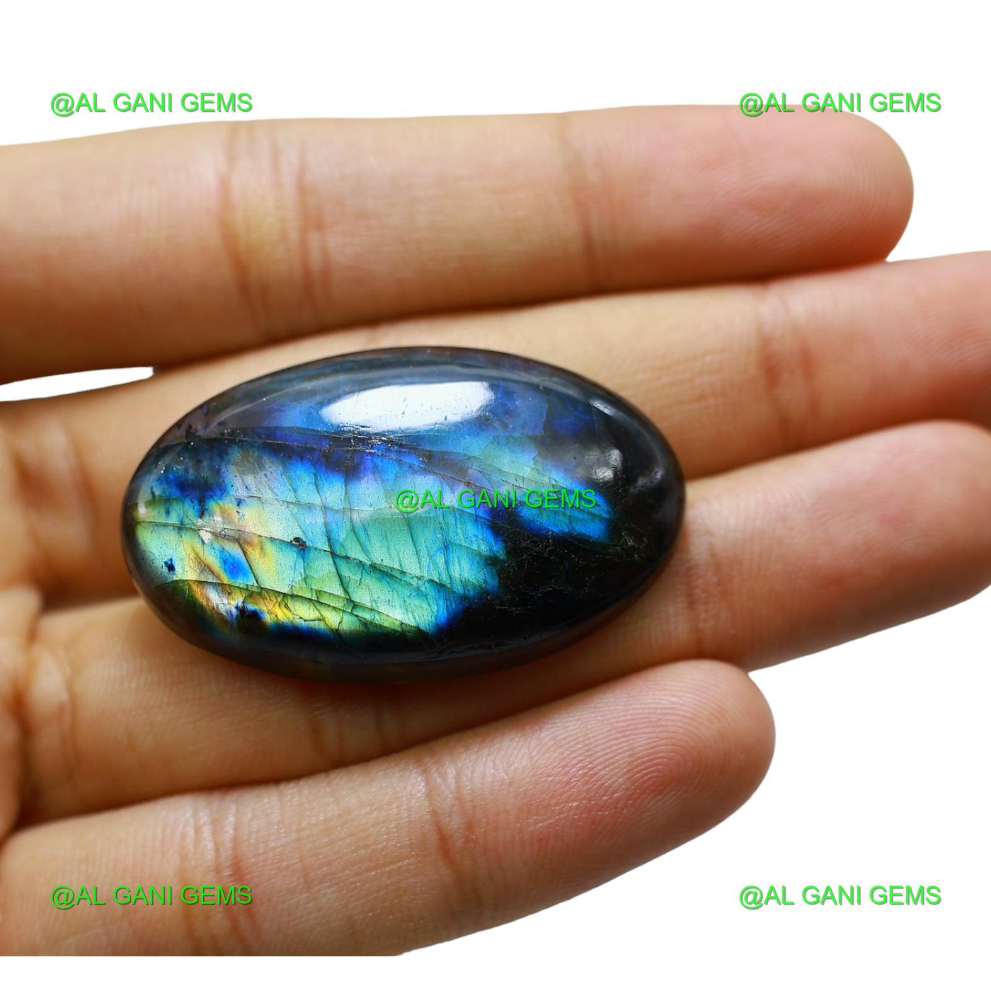 72.00 Cts Natural Fire Labradorite Oval Cabochon Gemstone 41x25x8 mm L-39