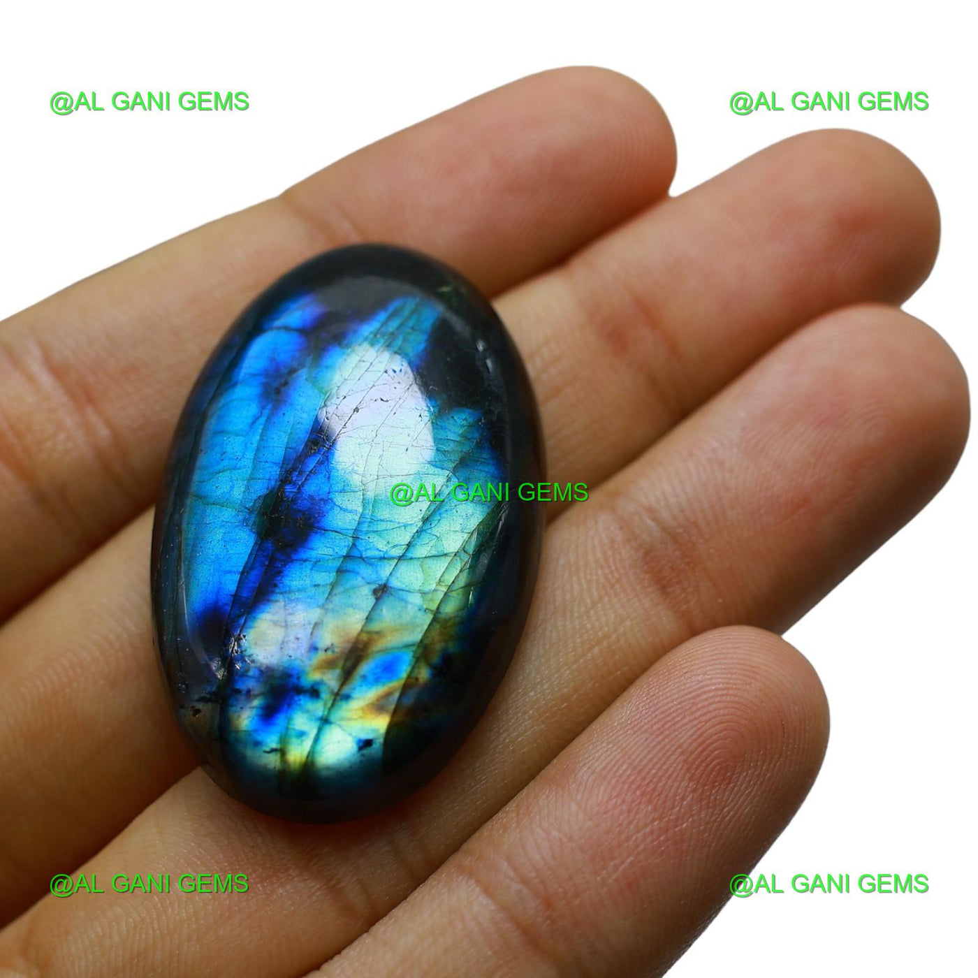 72.00 Cts Natural Fire Labradorite Oval Cabochon Gemstone 41x25x8 mm L-39