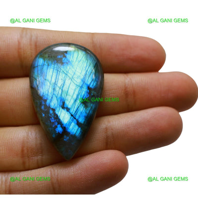 68.00 Cts Natural Fire Labradorite Pear Cabochon Gemstone 40x26x7 mm L-40