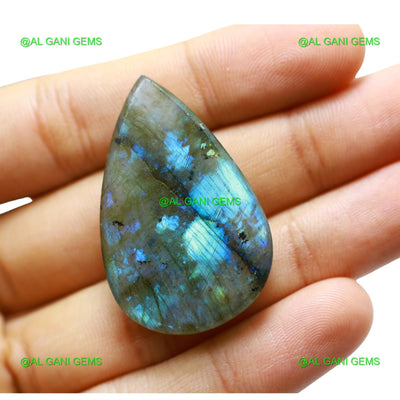 68.00 Cts Natural Fire Labradorite Pear Cabochon Gemstone 40x26x7 mm L-40