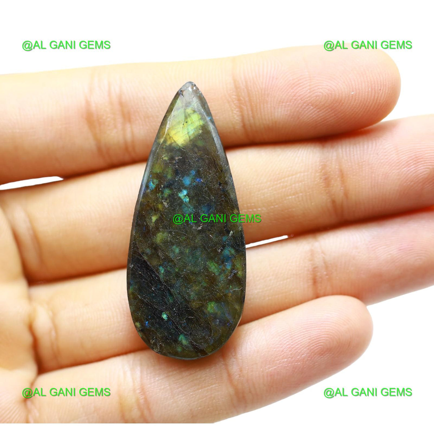 55.00 Cts Natural Fire Labradorite Pear Cabochon Gemstone 46x19x8 mm L-41