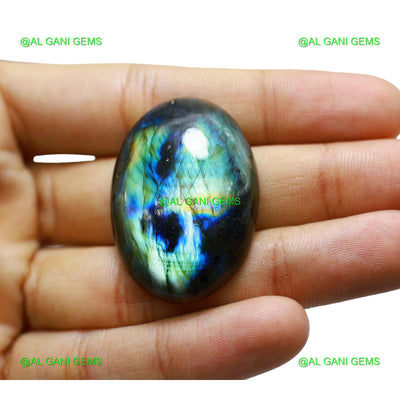 72.00 Cts Natural Fire Labradorite Gemstone Oval Cabochon 39x27x8 mm L-45