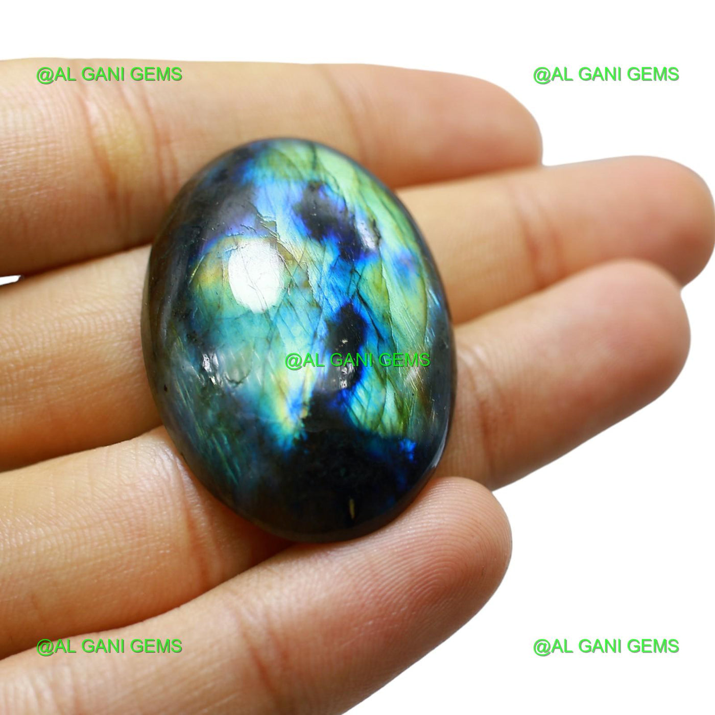 72.00 Cts Natural Fire Labradorite Gemstone Oval Cabochon 39x27x8 mm L-45