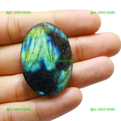 72.00 Cts Natural Fire Labradorite Gemstone Oval Cabochon 39x27x8 mm L-45