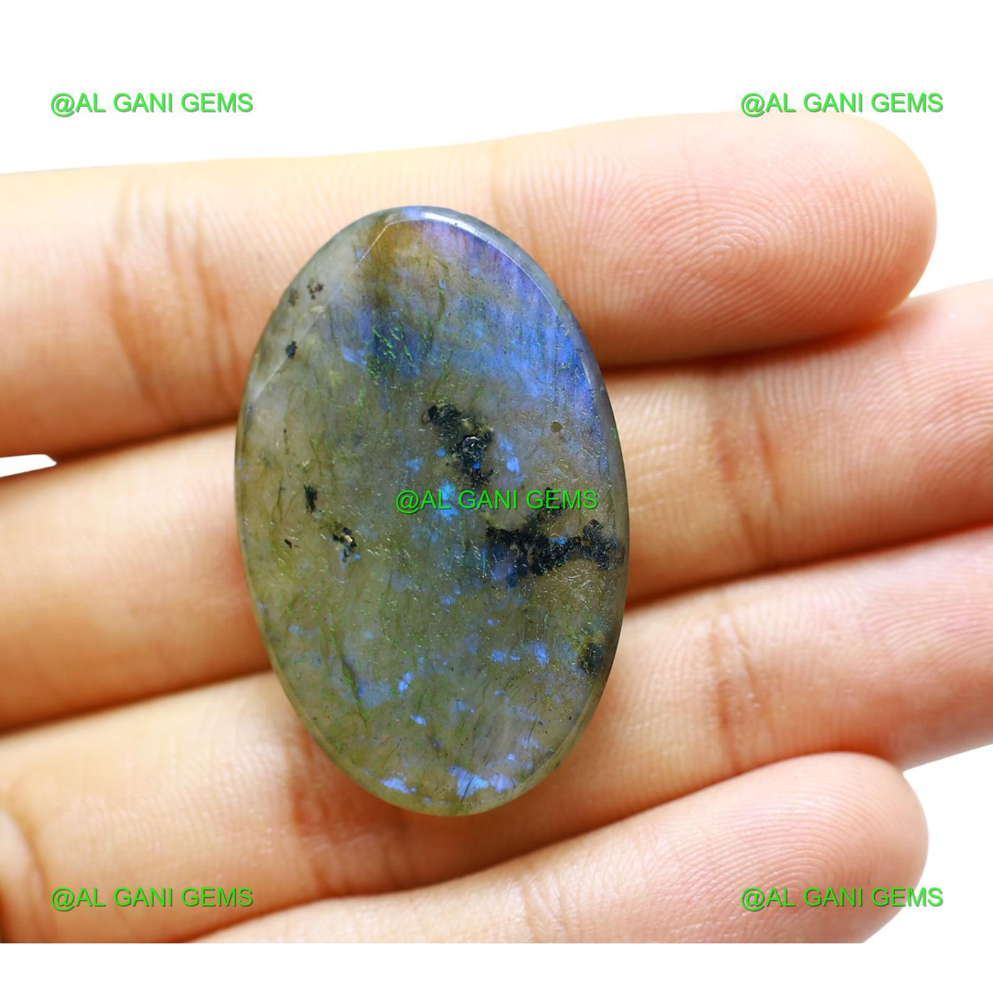 53.00 Cts Fire Labradorite Gemstone Oval Cabochon Natural 38x24x7 mm L-47