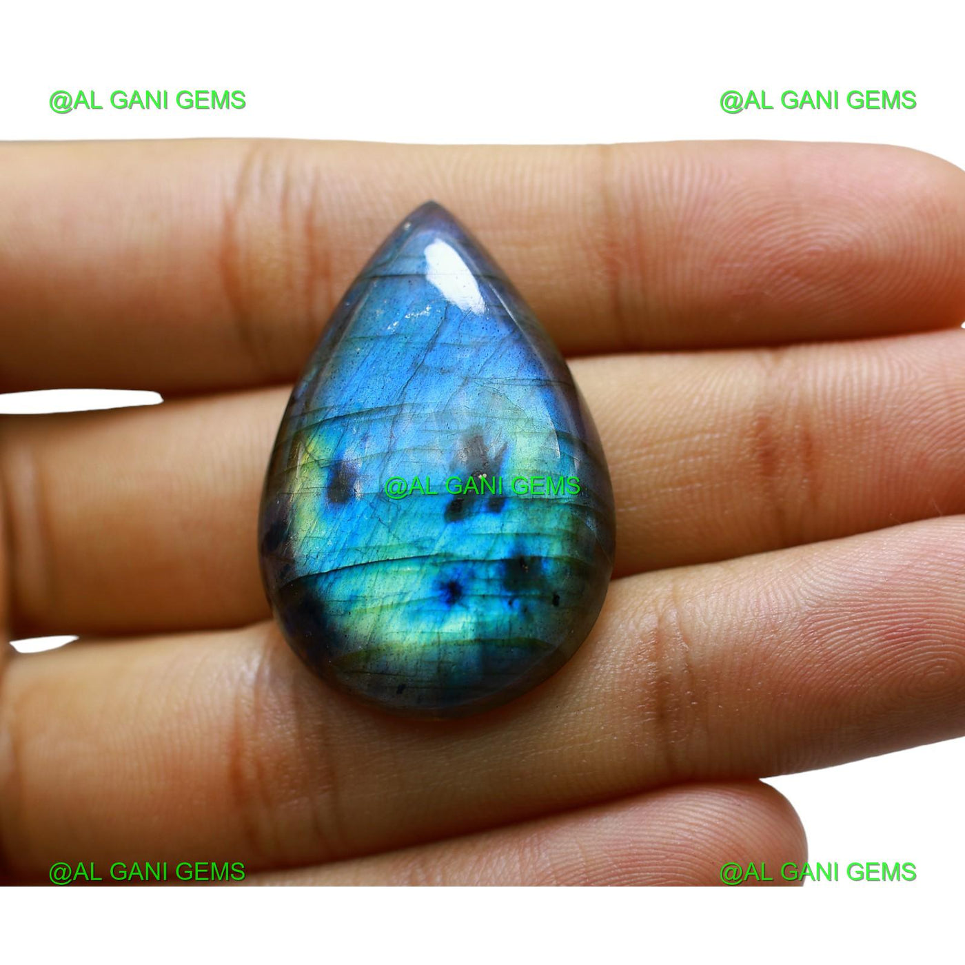 46.00 Cts Natural Fire Labradorite Gemstone Pear Cabochon 36x24x7 mm L-49