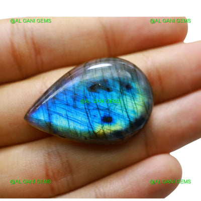 46.00 Cts Natural Fire Labradorite Gemstone Pear Cabochon 36x24x7 mm L-49