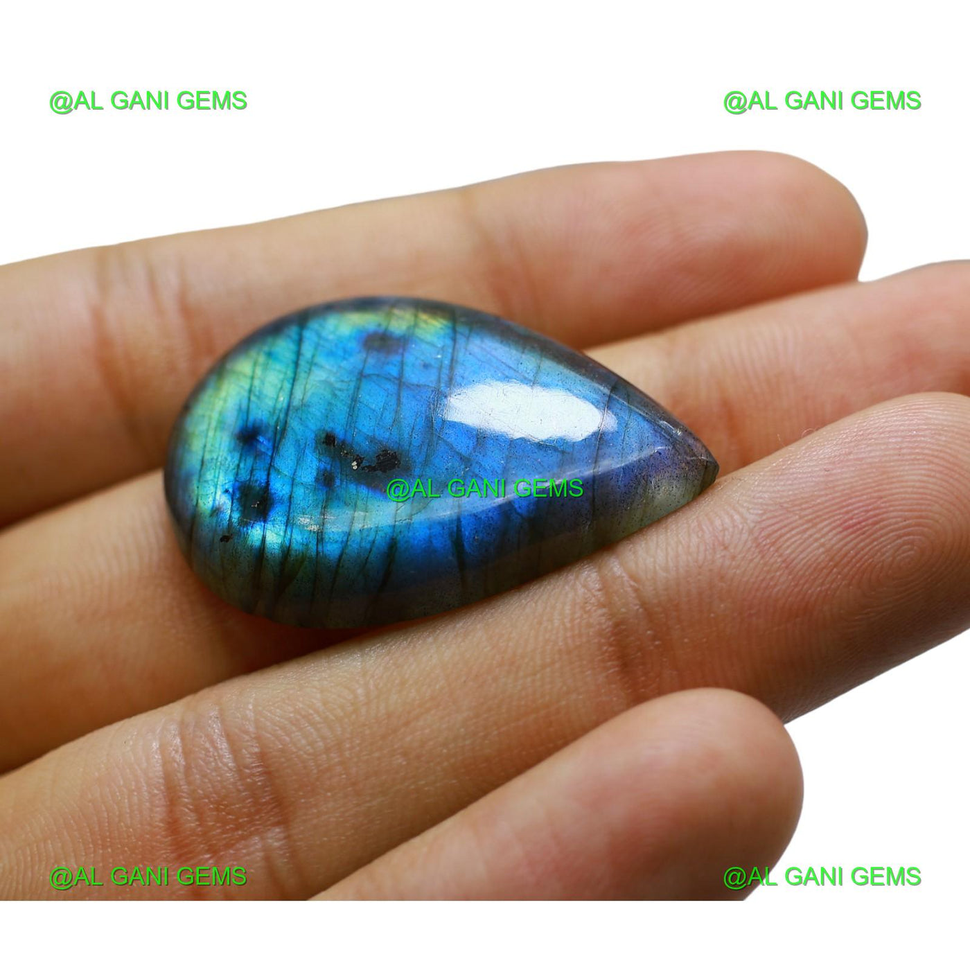 46.00 Cts Natural Fire Labradorite Gemstone Pear Cabochon 36x24x7 mm L-49