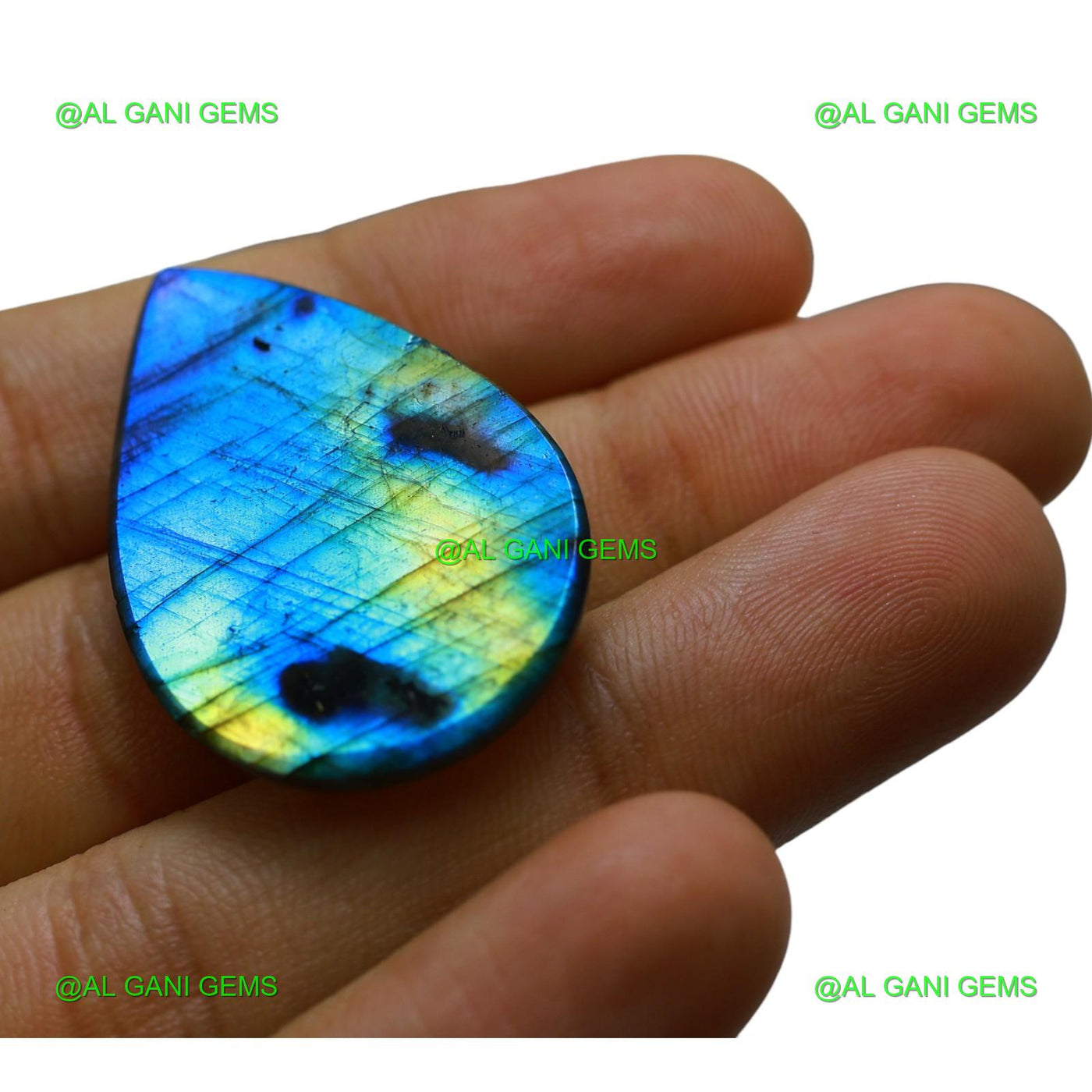 46.00 Cts Natural Fire Labradorite Gemstone Pear Cabochon 36x24x7 mm L-49