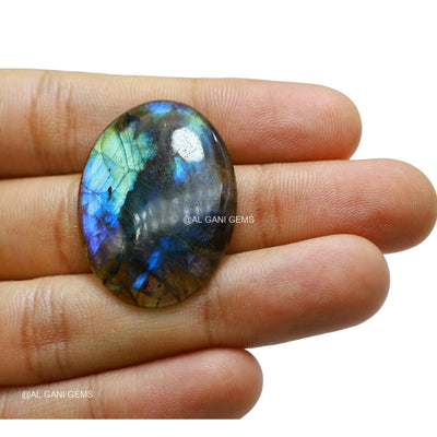 32.00 Cts Natural Fire Labradorite Gemstone Oval Cabochon 34x25x4 mm L-50