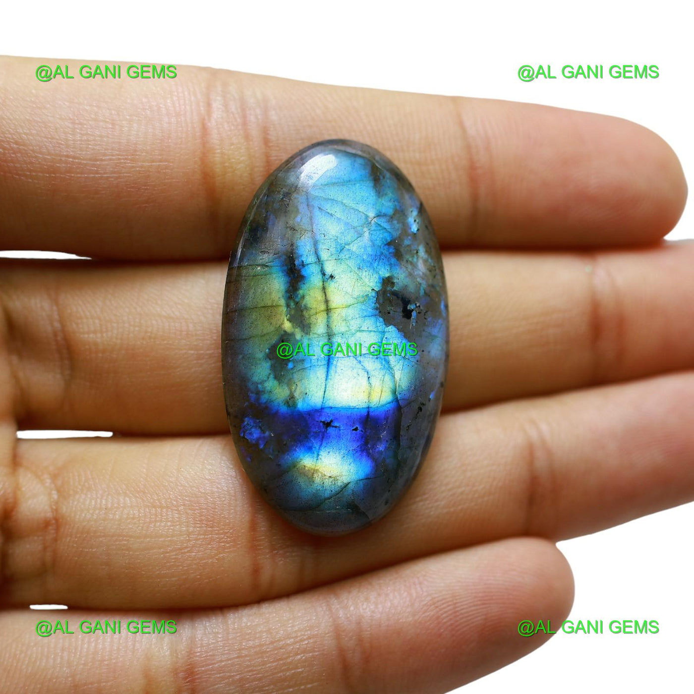 37.00 Cts Natural Fire Labradorite Oval Cabochon Gemstone 38x22x5 mm L-52