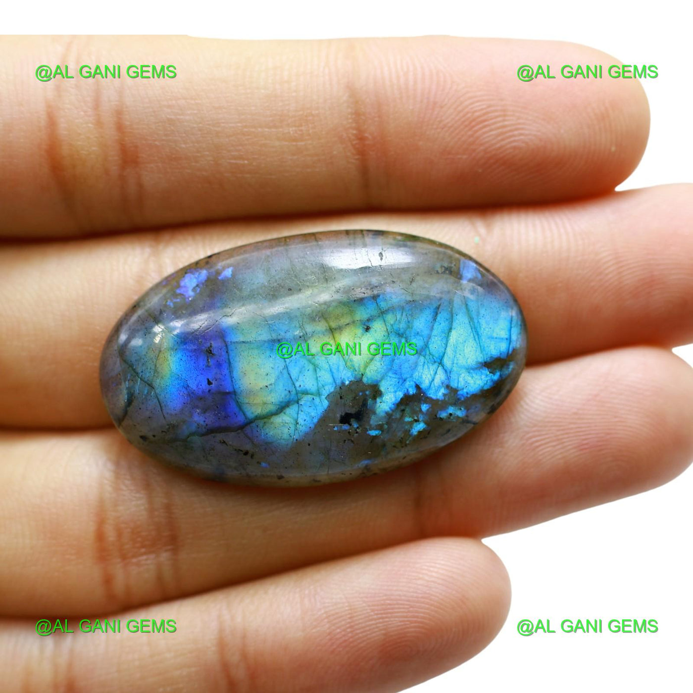 37.00 Cts Natural Fire Labradorite Oval Cabochon Gemstone 38x22x5 mm L-52