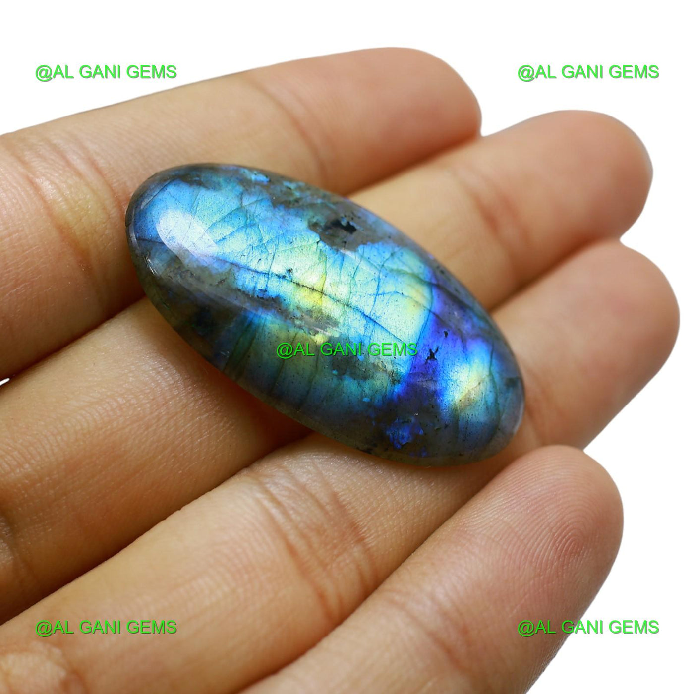 37.00 Cts Natural Fire Labradorite Oval Cabochon Gemstone 38x22x5 mm L-52