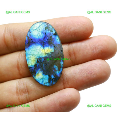 37.00 Cts Natural Fire Labradorite Oval Cabochon Gemstone 38x22x5 mm L-52