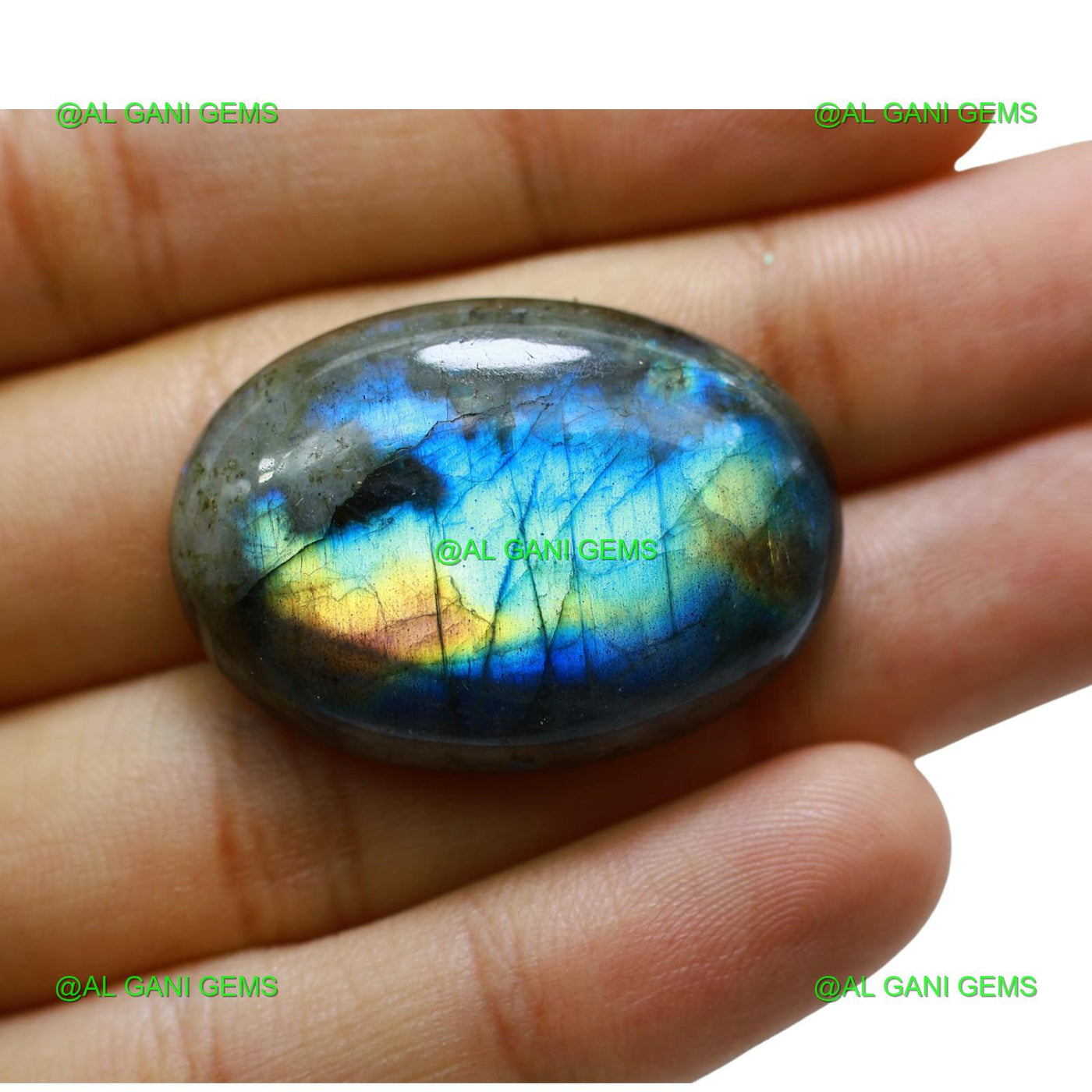 54.00 Cts Natural Fire Labradorite Oval Cabochon Gemstone 35x24x7 mm L-54