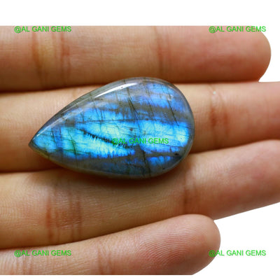 46.00 Cts Natural Fire Labradorite Gemstone Pear Cabochon 34x21x7 mm L-56