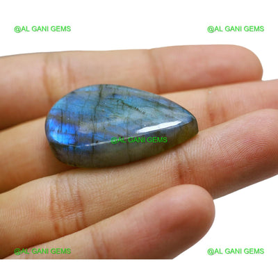 46.00 Cts Natural Fire Labradorite Gemstone Pear Cabochon 34x21x7 mm L-56