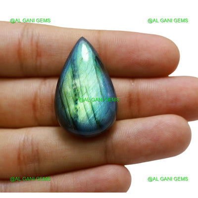 47.00 Cts Natural Fire Labradorite Gemstone Pear Cabochon 33x20x9 mm L-57