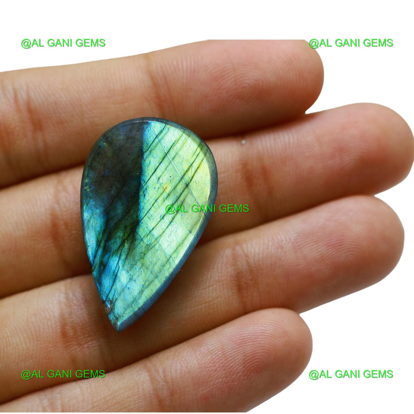 47.00 Cts Natural Fire Labradorite Gemstone Pear Cabochon 33x20x9 mm L-57